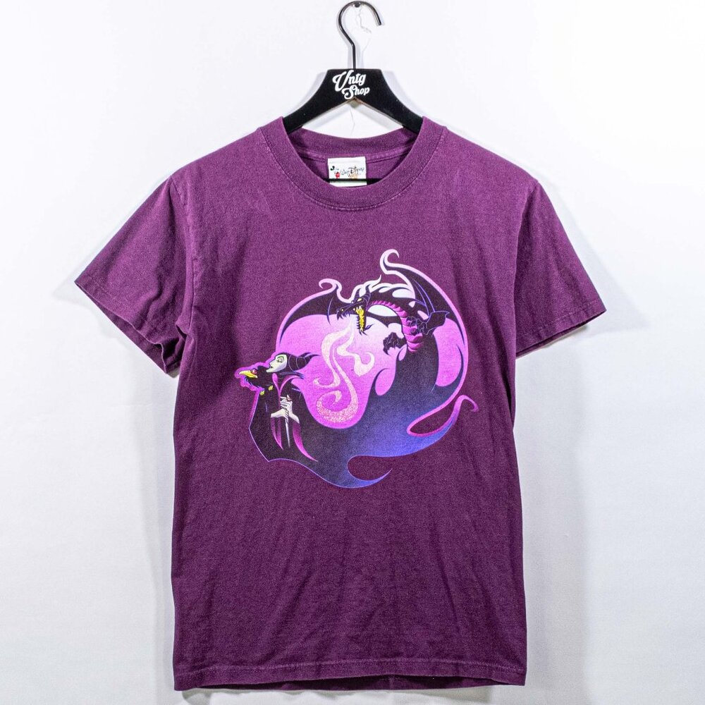 Maleficent Dragon Disney Villains T-Shirt Vintage Y2K Small Cartoon Retro